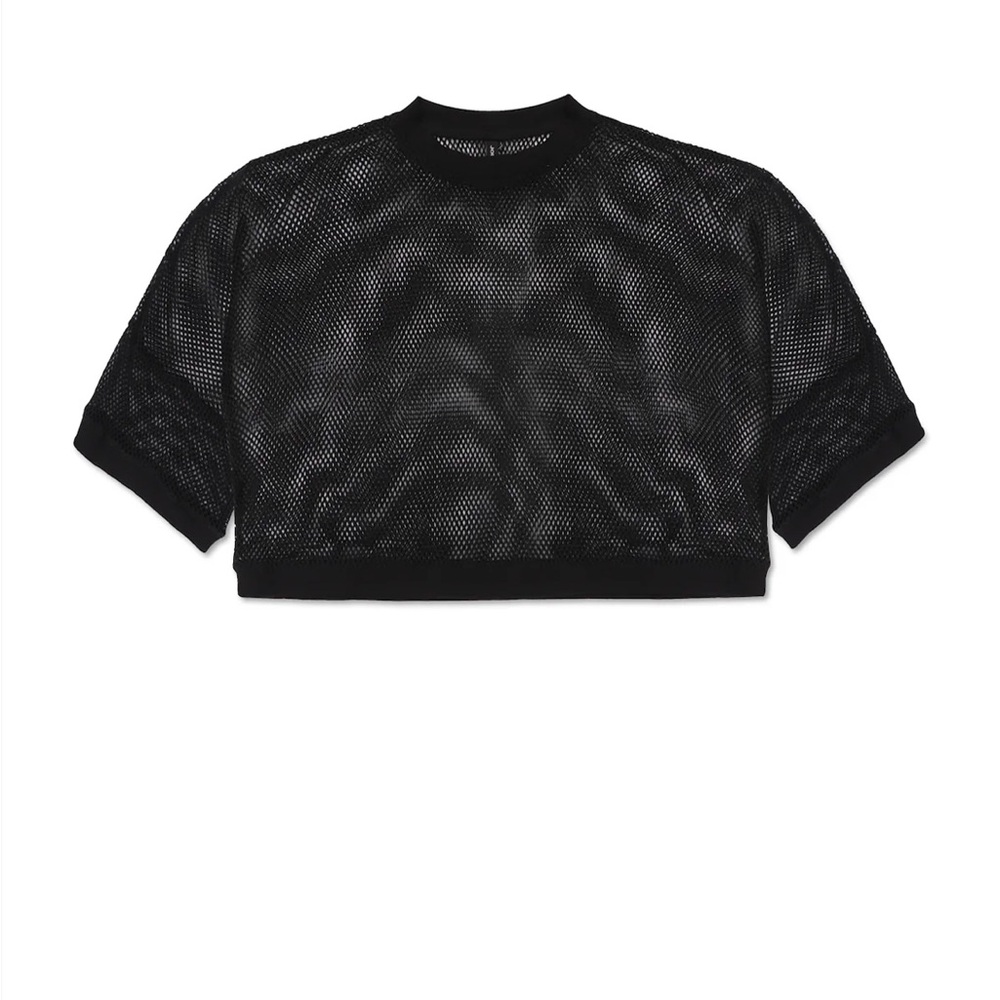 Black Mesh Crop Top